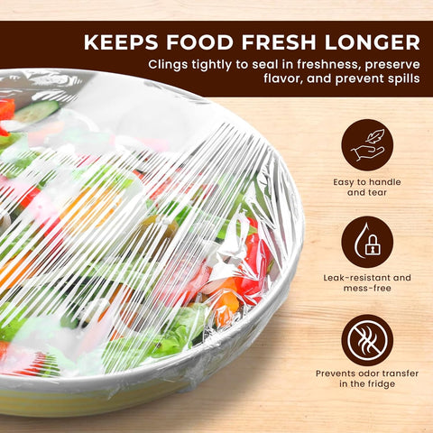 Robustt Bio Food Wrap Cling Film for Food Wrapping| 100 m ×12”| Keeps Food Fresh Eco-Friendly Transparent Wrapping roll | Ideal Cling Film for Food Wrapping