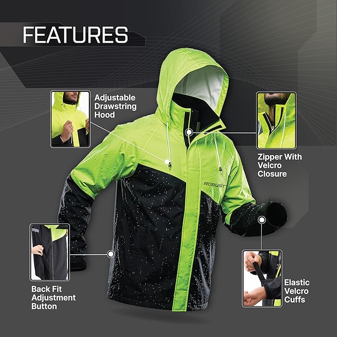 Features of Pongee Rain Suit Jacket for Men and Women