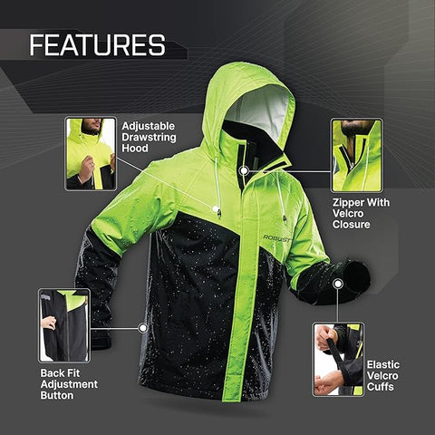 Features of Pongee Rain Suit Jacket for Men and Women