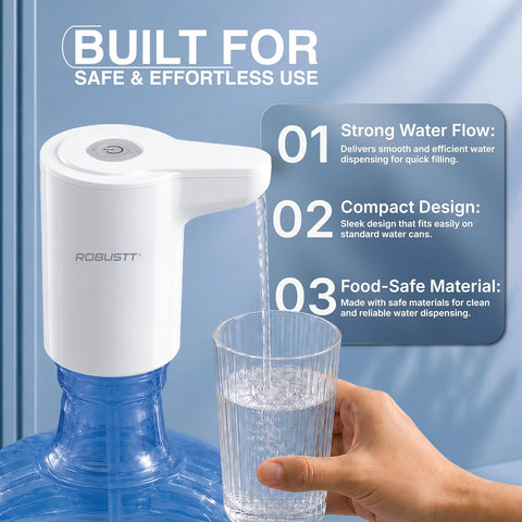 Robustt electric water dispenser with strong water flow