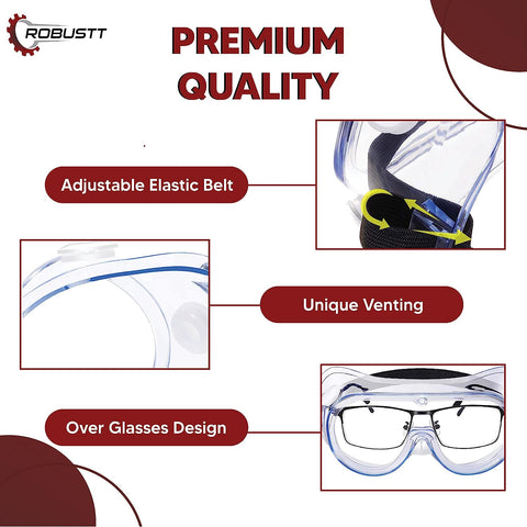 Buy Safety Goggles for Chemical Protection with Adjustable Strap