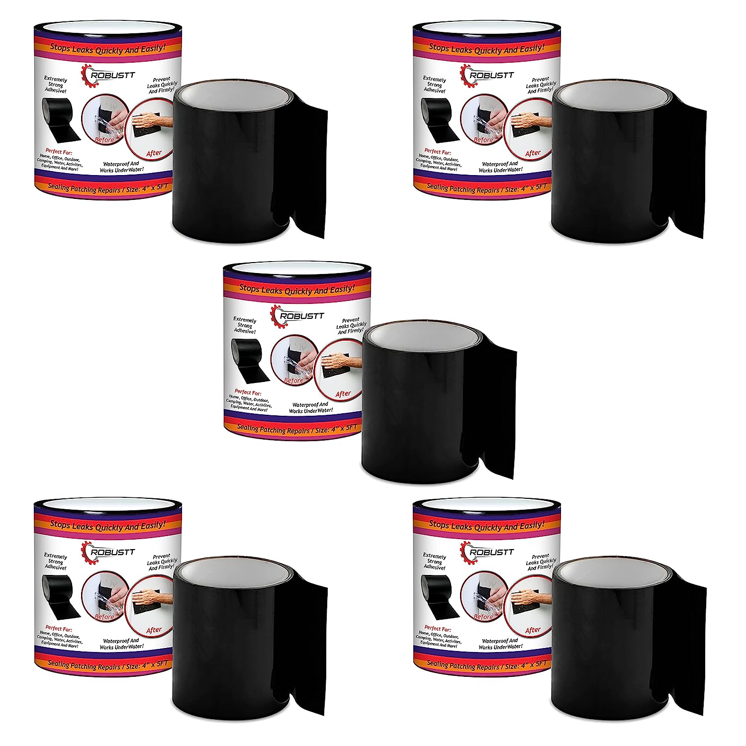 Flex Tape 10cm x 1.5m pack of 5