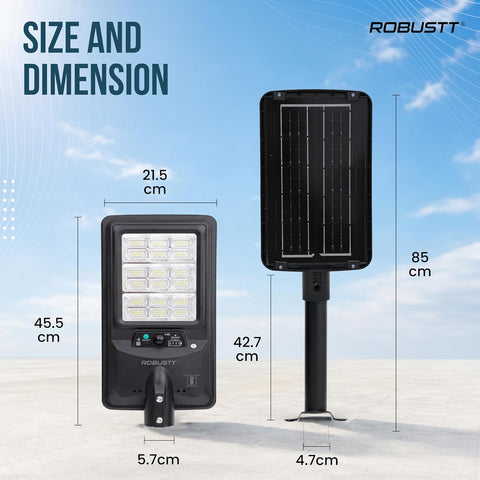 Solar LED Light for Outdoor Use | PIR Motion Sensor & Remote Control | Solar + USB Type-C Charging | 200W & 3000 Lumens