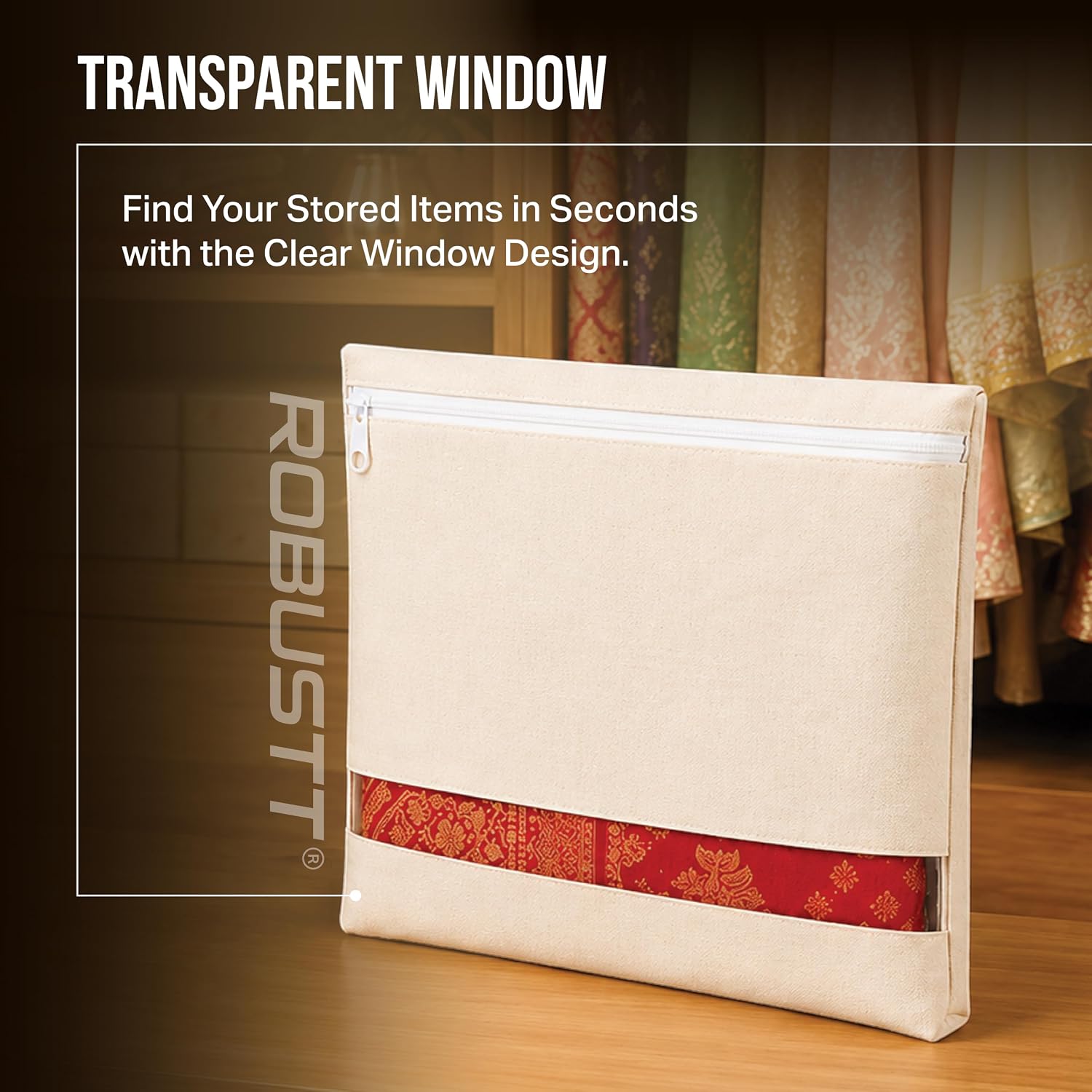 Durable Saree Storage Bags with Zip cover & Transparent window