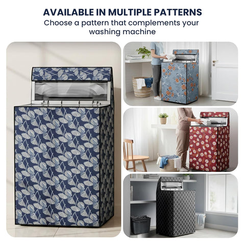 Waterproof Top Load Fully Automatic Printed Washing Machine Cover for 8 Kg, 8.5 Kg, 9 Kg, 9.5 Kg (63 x 63 x 93 cms)