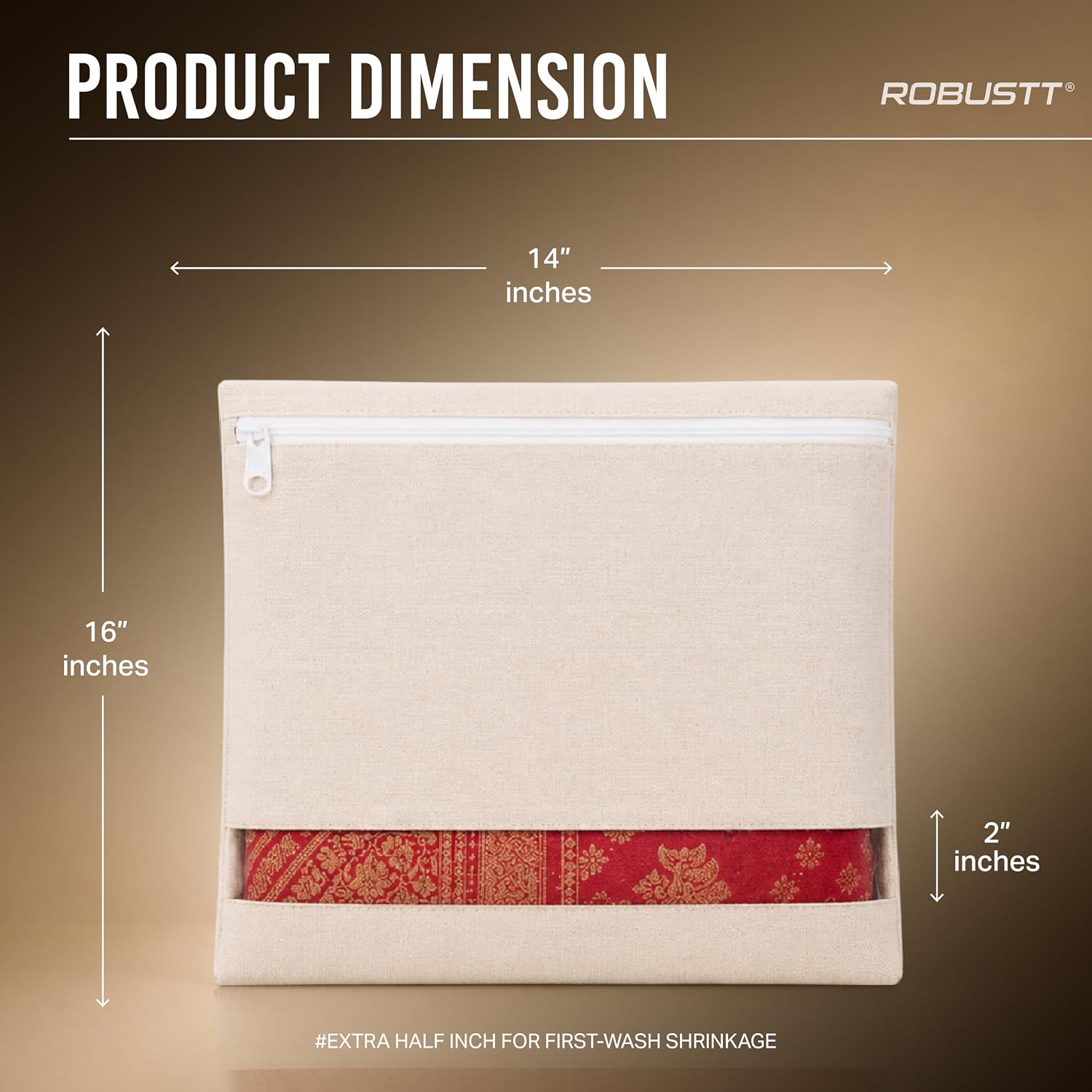 Cotton Saree Cover for Storage With 250 GSM & Durable Saree Storage Bags with Zip cover