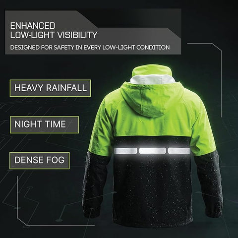 Pongee Rain Suit for Men and Women with reflective strips for night time visibility