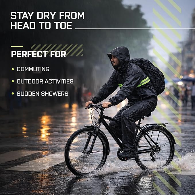 Rain Jacket And Pants Set perfect for outdoor activities, commuting