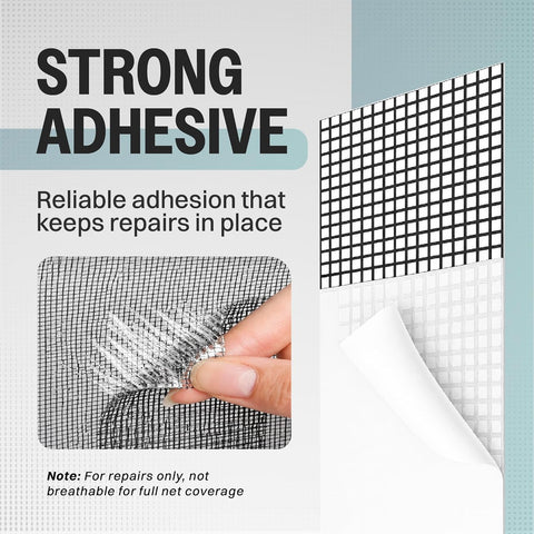 Window Screen Repair Mosquito Net Tape | Strong Adhesive Fiberglass Mesh Net Tape for Window Repair, Tents and Balcony | Mosquito Net Patch Tape for Torn and Damaged Screens