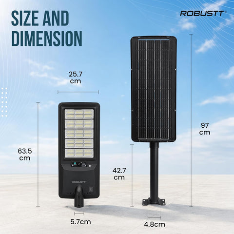 Solar LED Light 400W for Outdoor Use | PIR Motion Sensor & Remote Control | Solar + USB Type-C Charging | 8000 Lumens