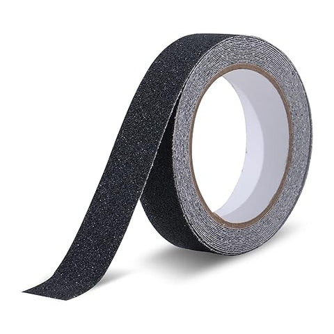 Robustt Anti Skid/Anti Slip Tape Fall Resistant with PET Material and Solvent Acrylic Adhesive Tape for Slippery Floors, Staircase, Ramps, Indoor, Outdoor Use (Black)