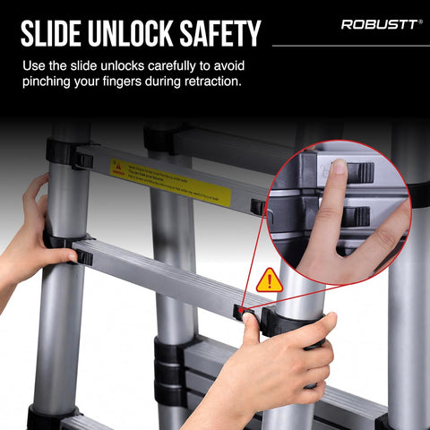 A-Type Telescopic Ladder | EN131 Certified | Heavy-Duty Portable & Compact Folding | Safety Lock Mechanism for Home & Outdoor Use | 2 Years Warranty