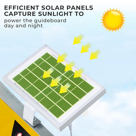 Robustt Solar Powered Traffic Road Street Route Indicator Guideboard Cross Light Direction Sign | IP65 Advanced Waterproof | High-Visibility LED with Easy Touch Control for Enhanced Road Safety