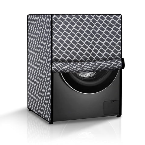 Waterproof Front Load Fully Automatic Printed Washing Machine Cover for 6 kg, 6.5 kg, 7kg & 7.5 kg (59 x 59 x 86 Cms)