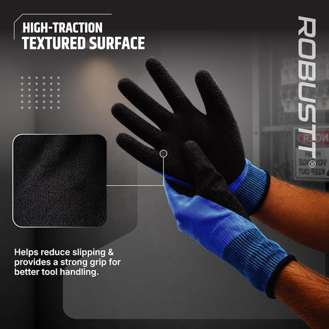 Robustt Safety gloves with strong grip & high traction textured surface