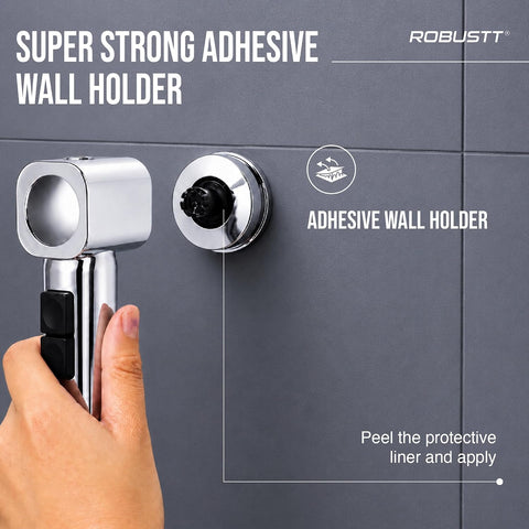 Robustt Faucet with adhesive wall holder