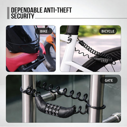 Antii theft cable lock for bike, cycle & Gate