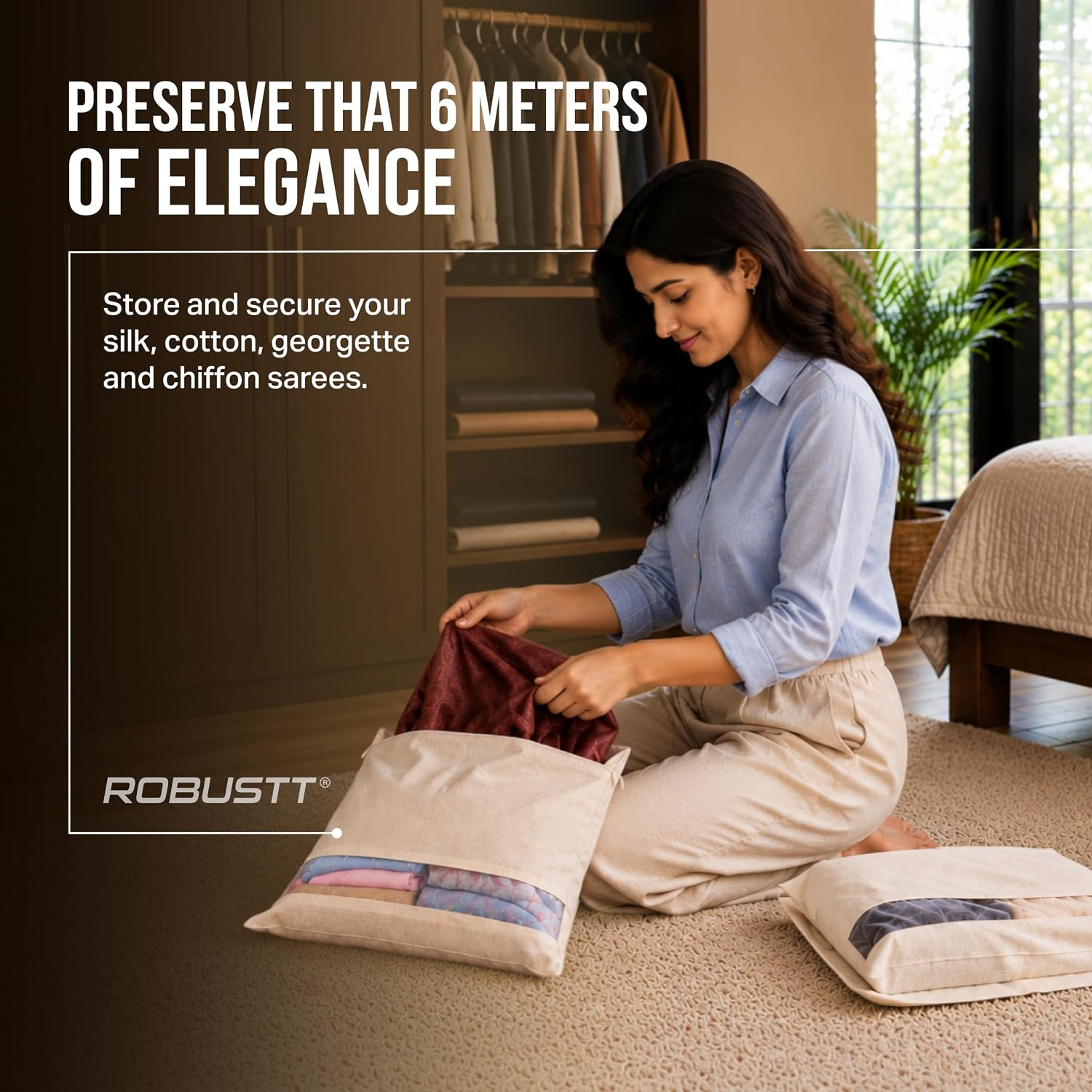 Durable Saree Storage Bags with Zip cover