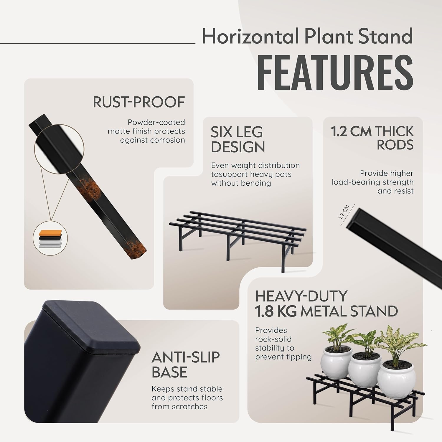 Features of a horizontal plant stand