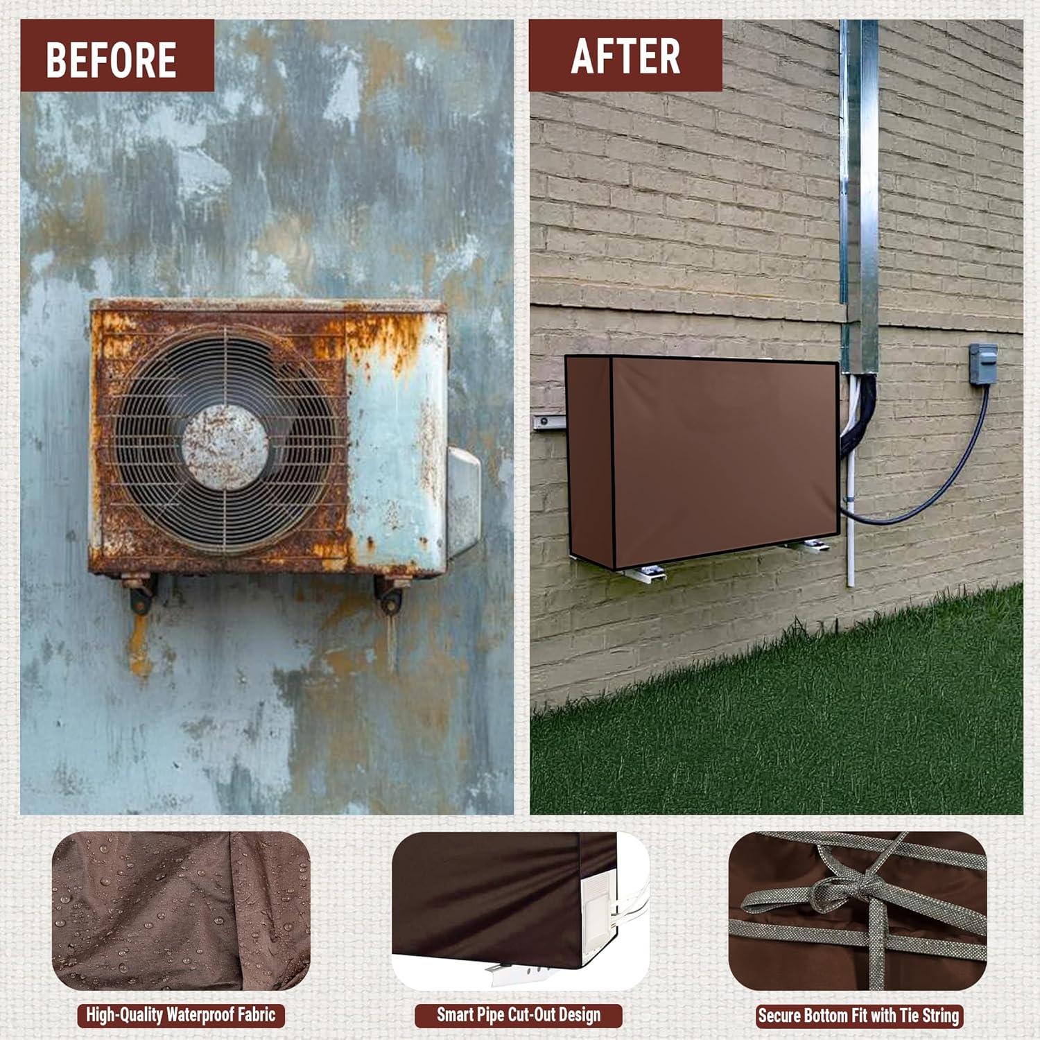 Before & After use of ac cover