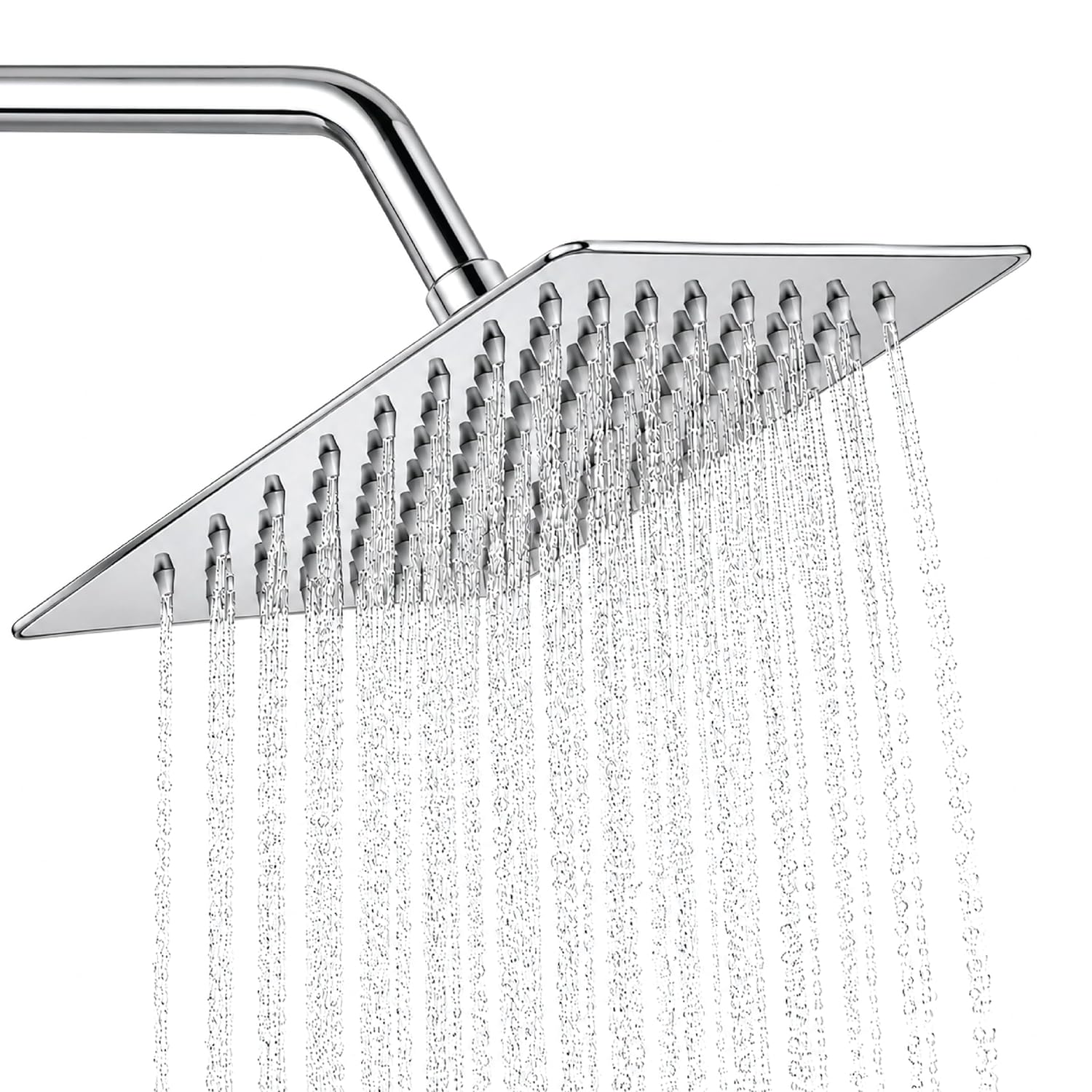 Chrome shower head with arm