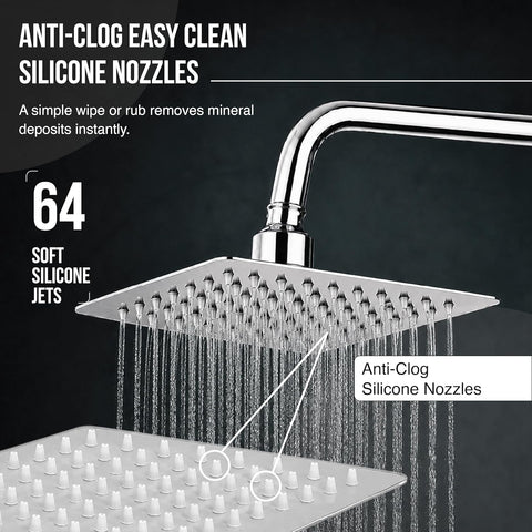 Robustt Shower Head with anti clog nozzles