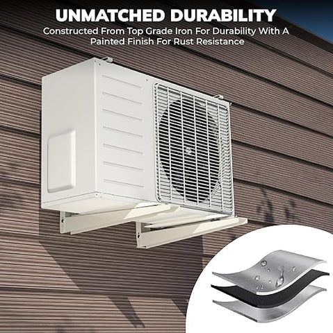 Robustt Heavy Duty AC stand | Rust Proof Iron Air Conditioner Outdoor Unit Mounting Bracket, Supports upto 150kg weight | Air Conditioner Stand Comes with Necessary Wall Fittings