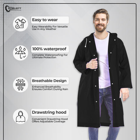 Robustt Raincoat - Waterproof Rain Poncho