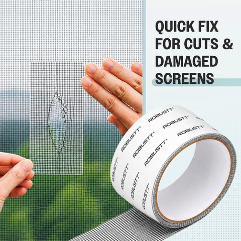 Window Screen Repair Mosquito Net Tape | Strong Adhesive Fiberglass Mesh Net Tape for Window Repair, Tents and Balcony | Mosquito Net Patch Tape for Torn and Damaged Screens