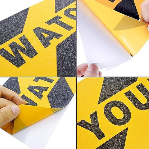 Robustt Watch Your Step Anti Skid/Anti Slip Tape Fall Resistant with PET Material and Solvent Acrylic Adhesive Tape for Slippery Floors, Staircase, Ramps, Indoor, Outdoor Use