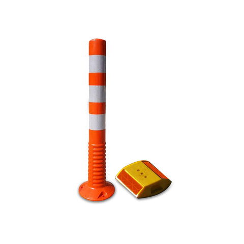 Robustt Spring Post (Pack of 4) and Road Reflectors (Pack of 10) Combos