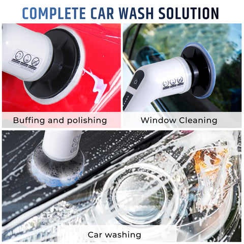 Electric Spin Scrubber Bathroom Cleaning Brush Long Extension Handle 9 in 1 Head