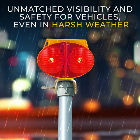 Robustt Owl Eye Automatic Sensor Solar Blinker Flash Warning Light - Red