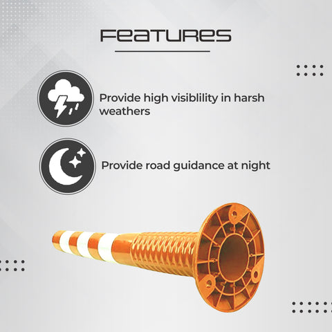 Robustt Spring Post (Pack of 4) and Road Reflectors (Pack of 10) Combos