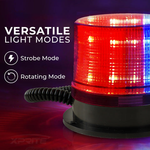 Robustt Emergency Safety Light (Red & Blue) | 12V LED Emergency Rotating Light