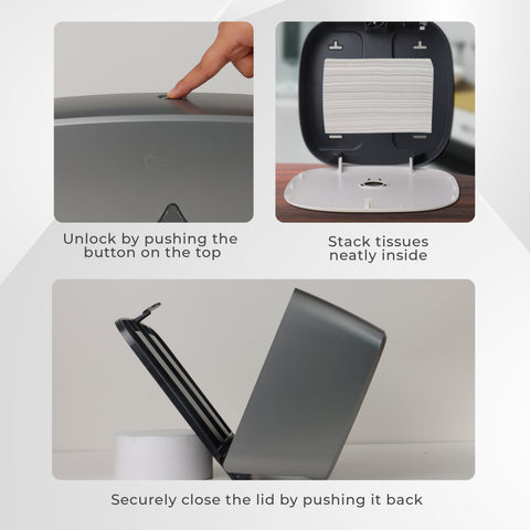Robustt Wall-Mounted V/N/M Fold Paper Hand Towel Dispenser - Grey