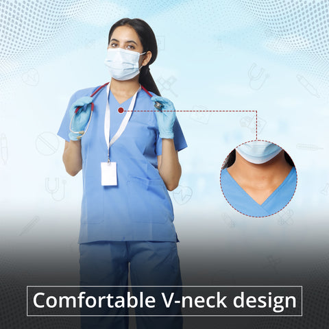 Robustt Classic Scrub Suit Sky Blue Set for Women