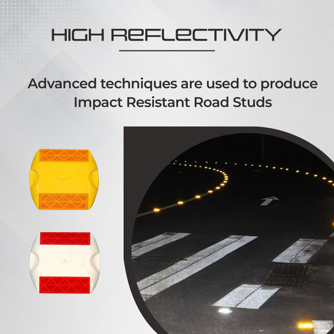 Robustt Spring Post (Pack of 4) and Road Reflectors (Pack of 10) Combos