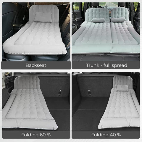 Robustt SUV Car Inflatable Bed (2 Air Pillow & Air Pump)- Grey
