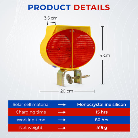 Robustt Owl Eye Automatic Sensor Solar Blinker Flash Warning Light - Red