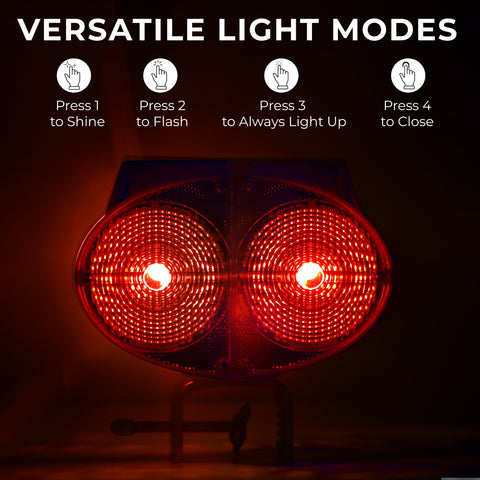 Robustt Owl Eye Automatic Sensor Solar Blinker Flash Warning Light - Red