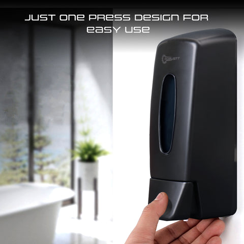 Robustt Manual Wall Mounted Liquid Soap Dispenser - Black (350 ml, Pack of 1)