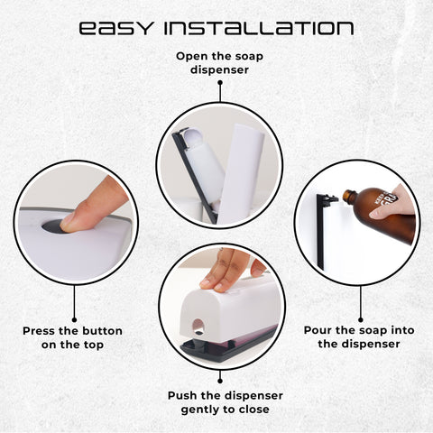 Robustt Manual Wall Mounted Liquid Soap Dispenser - White (300ML)
