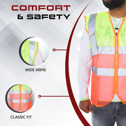 Robustt Reflective Jacket (Pack of 5) and Security Stick (Pack of 1) Combos