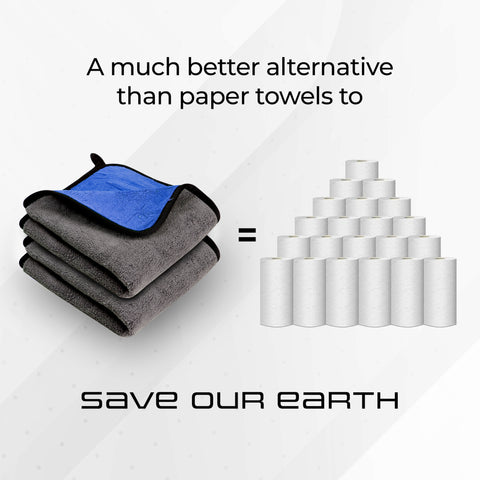 Robustt Multipurpose Microfiber Cleaning Towel Cloth (800 GSM, Blue)