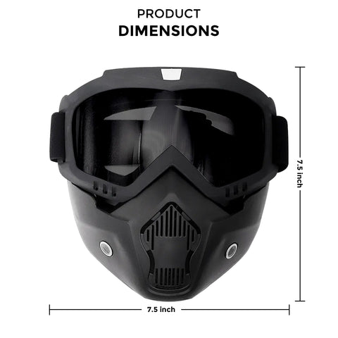Robustt Reusable Riding Mask & Bike Goggle - Black