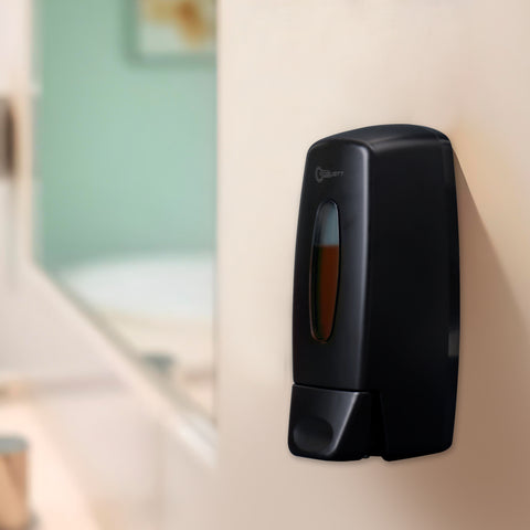 Robustt Manual Wall Mounted Liquid Soap Dispenser - Black (350 ml, Pack of 1)