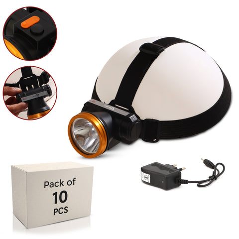 Robustt Rechargeable LED Head Light Torch 75W Waterproof Adjustable Head Lamp for Camping, Trekking, Hiking, Running etc
