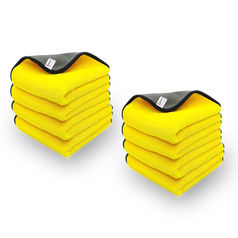 Robustt Multipurpose Microfiber Cleaning Towel Cloth (800 GSM, Yellow)