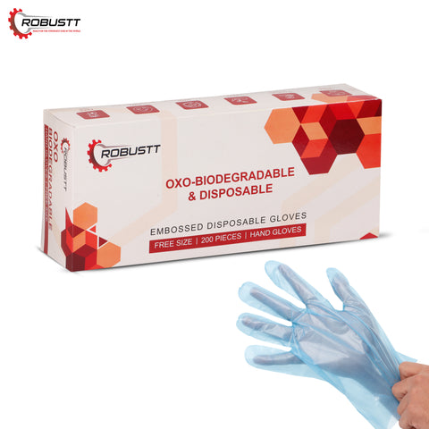 Embossed Disposable Gloves Blue
